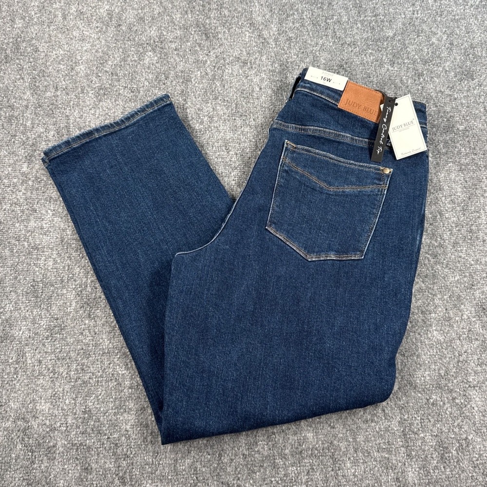 Judy Blue High Waist Tummy Control Straight Leg Jeans Dark Blue 16W NWT